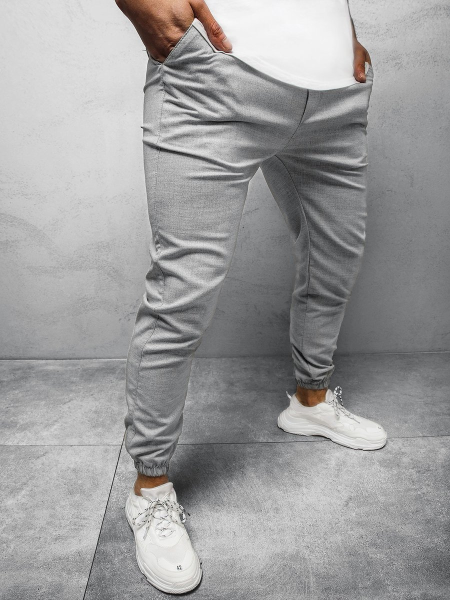 Herren Chino Hose Grau OZONEE DJ 5539 OZONEE