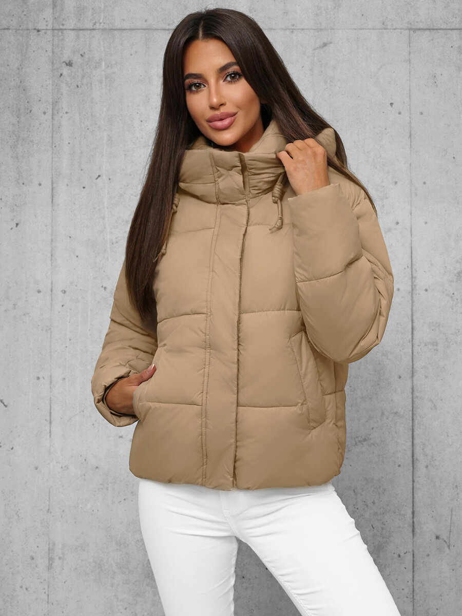 Ozonee Damen Jacke Beige OZONEE JS/16M9188/62