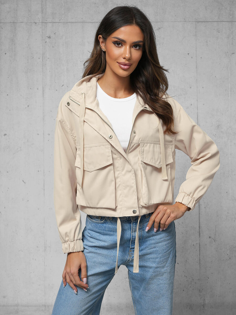 Ozonee Damen Jacke Beige OZONEE O/G118