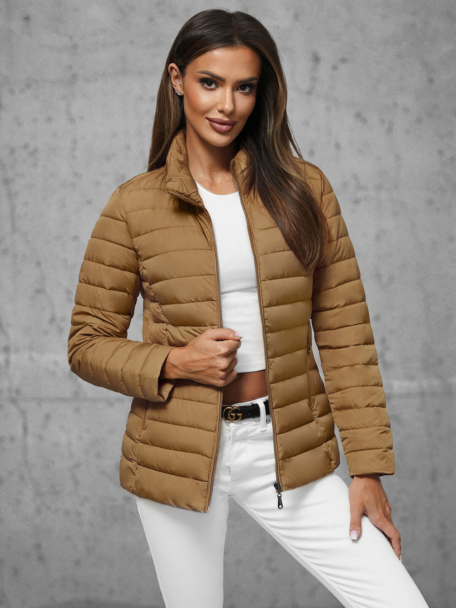 Ozonee Damen Jacke Dunkelbeige OZONEE JS/16M9109/84