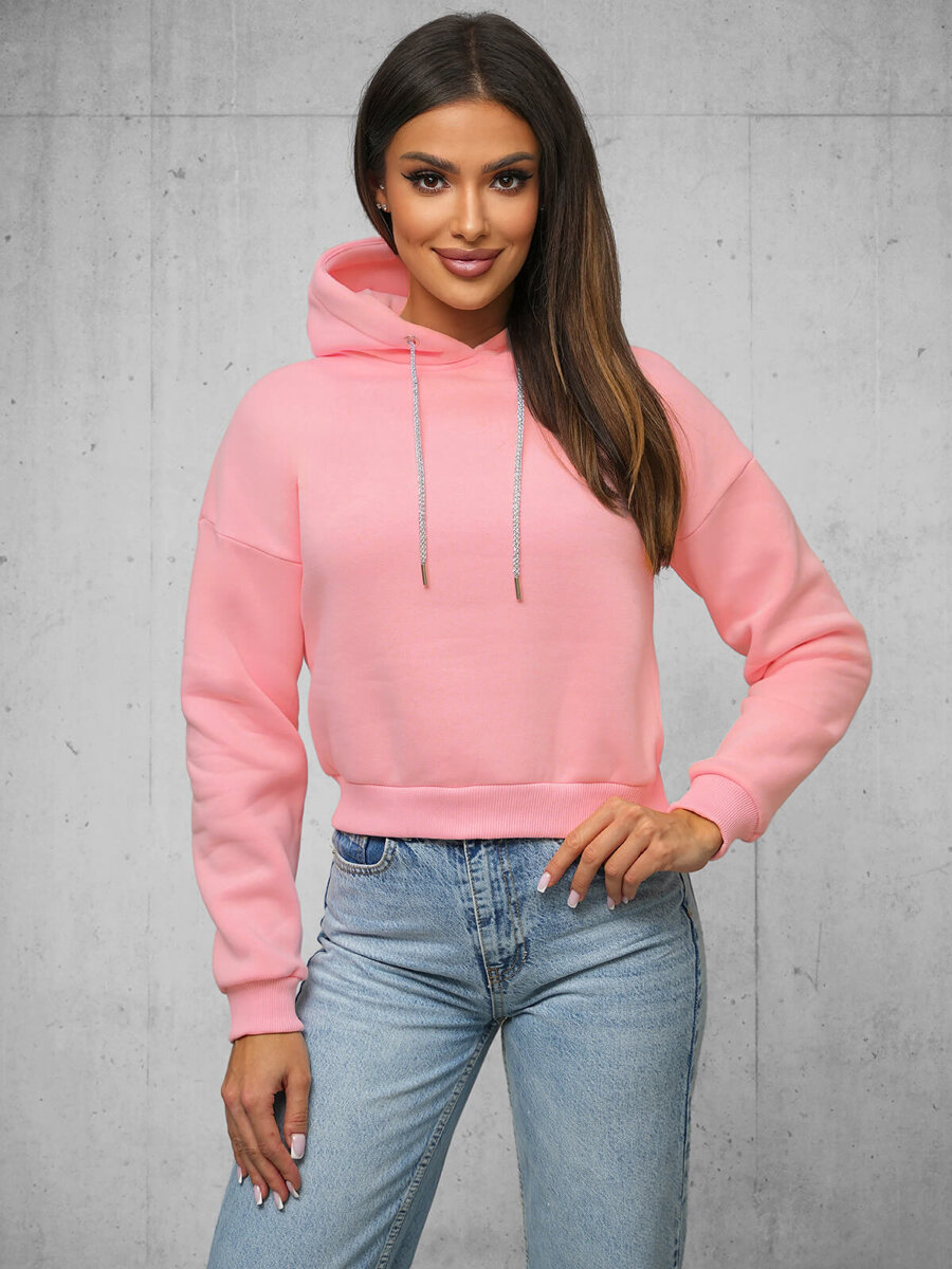 Ozonee Damen Kapuzenpullover Hell-Pink OZONEE O/12102