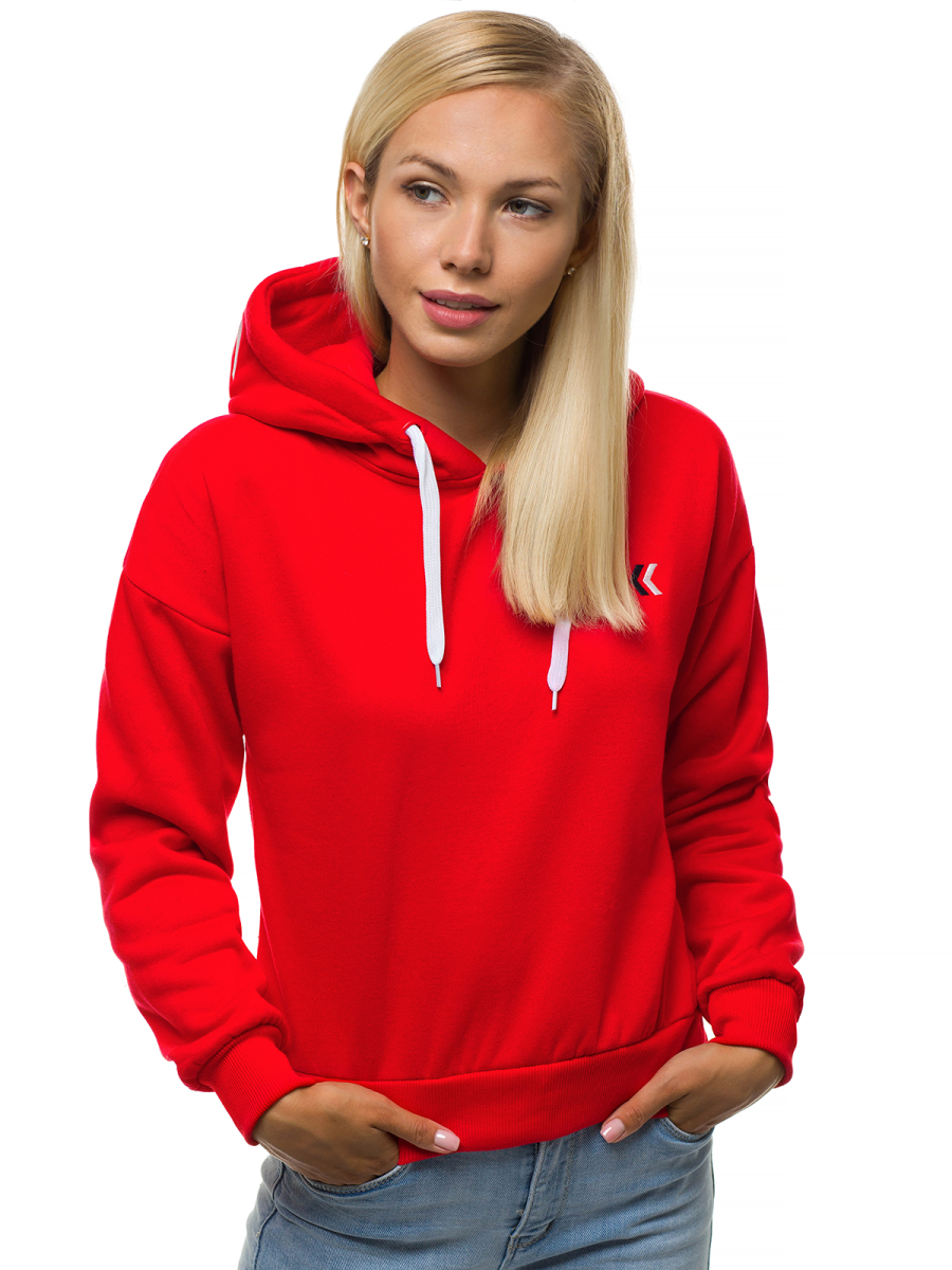 Damen Kapuzenpullover Rot OZONEE JS/KSW2039 | OZONEE