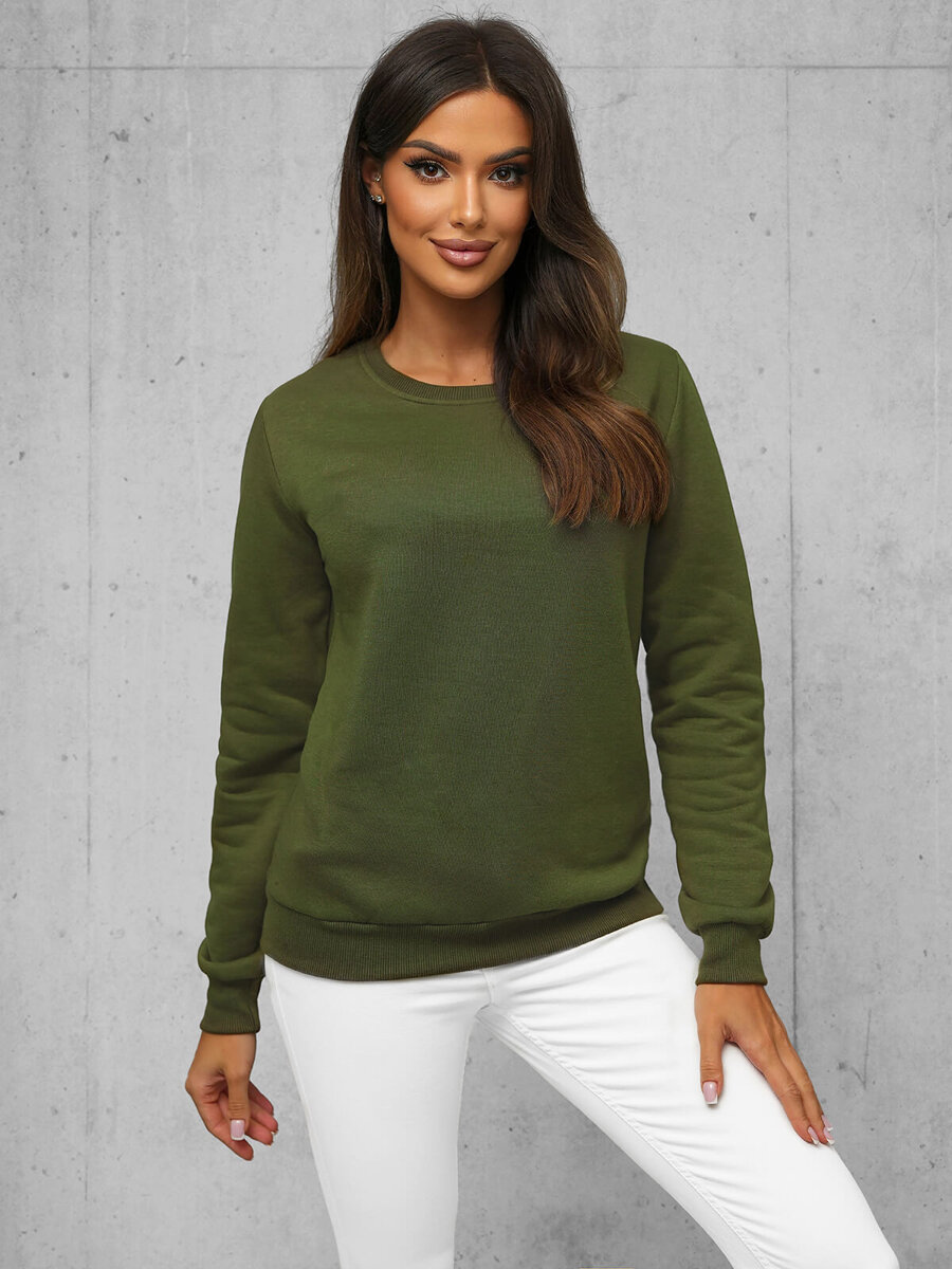 Ozonee Damen Sweatshirt Khaki OZONEE JS/W01Z