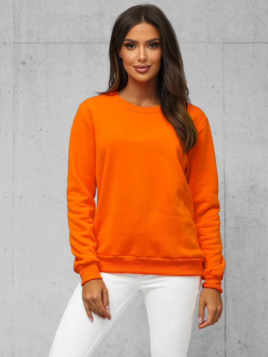 Ozonee Damen Sweatshirt Orange OZONEE JS/W01Z