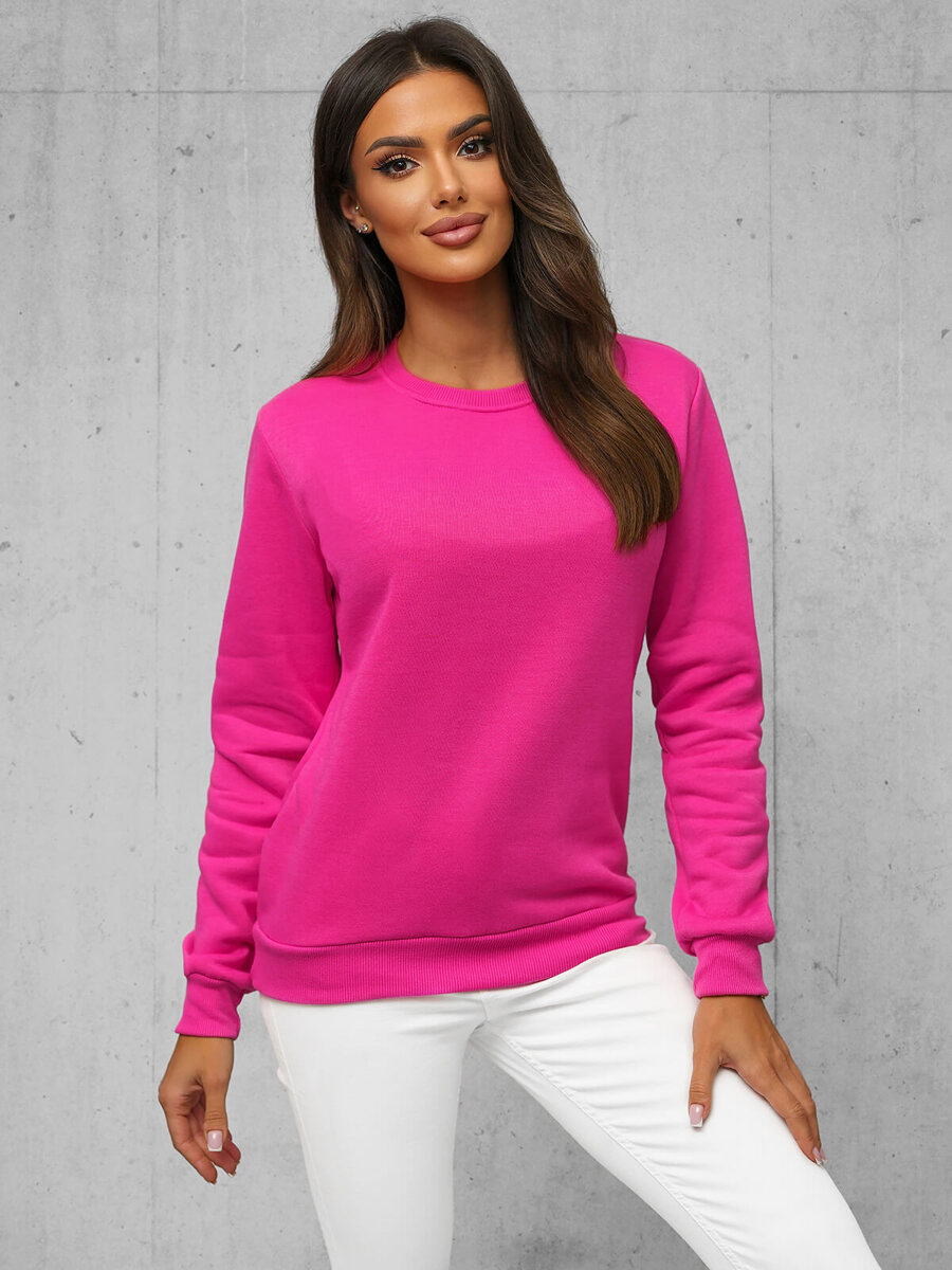 Ozonee Damen sweatshirt dunkelrosa OZONEE JS/W01Z