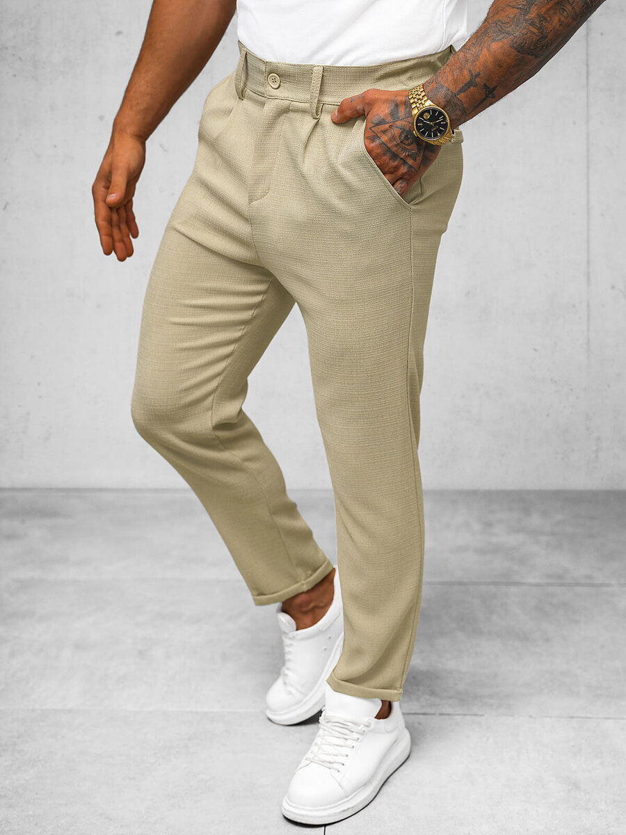 Ozonee Herren Chino Hose Beige OZONEE O/K971SP