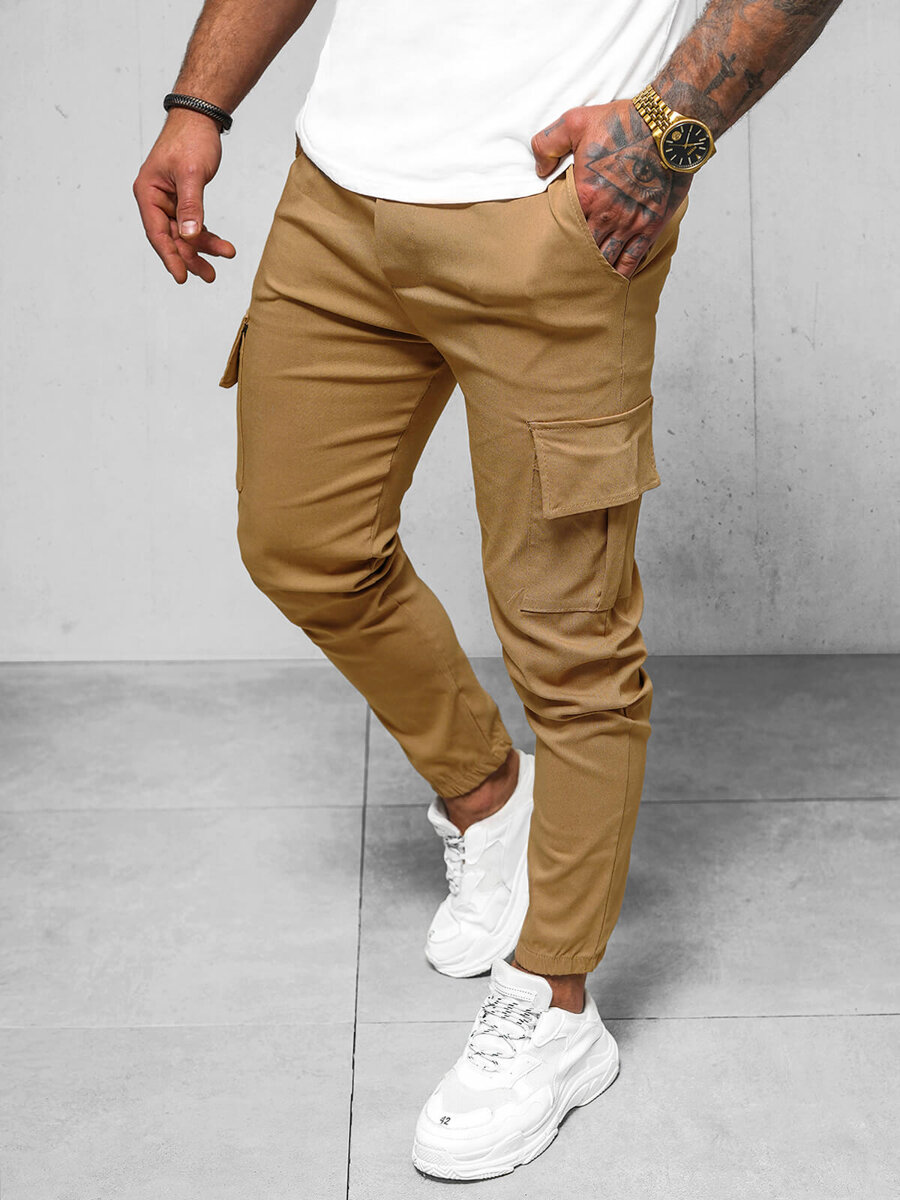 Ozonee Herren Chino Hose Camel OZONEE O/1404SP