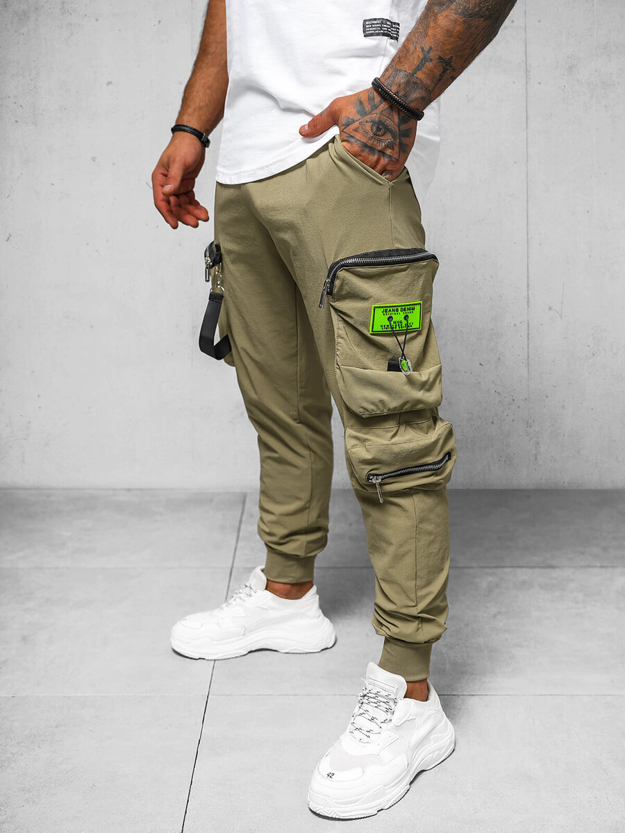 Ozonee Herren Chino Hose Dunkelbeige OZONEE O/PS5519