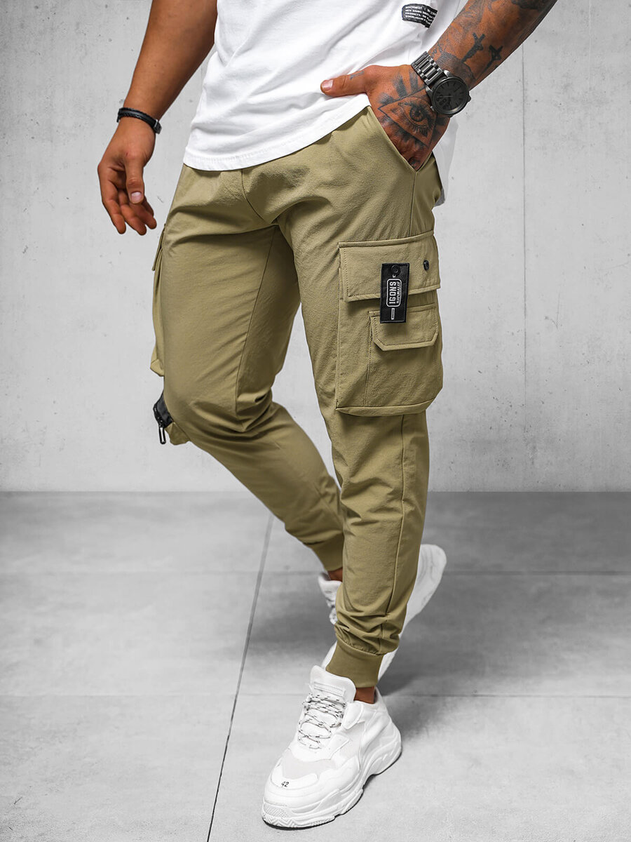 Ozonee Herren Chino Hose Dunkelbeige OZONEE O/PS5520