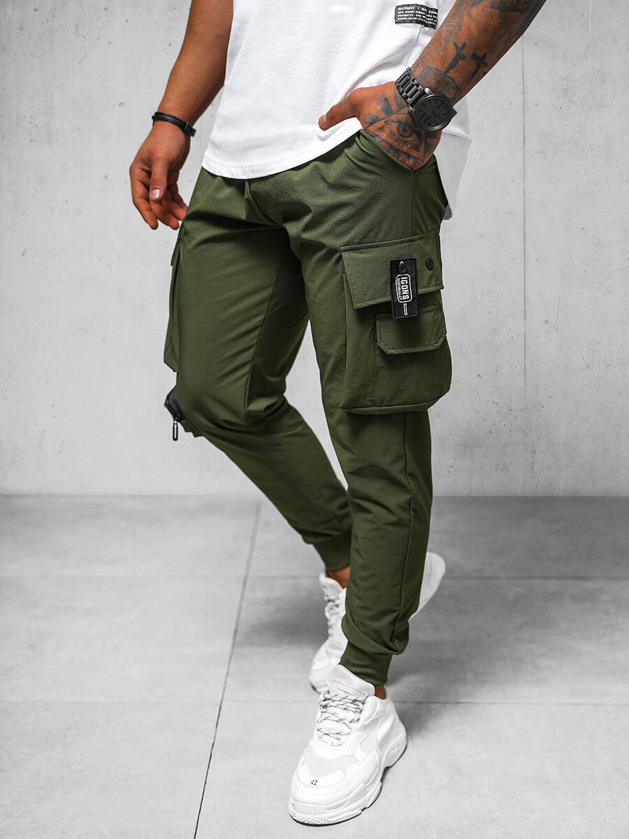 Ozonee Herren Chino Hose Khaki OZONEE O/PS5520