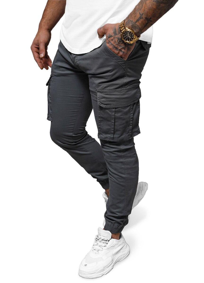 Herren Chino Jogger Anthrazit OZONEE NB/MP0202GS