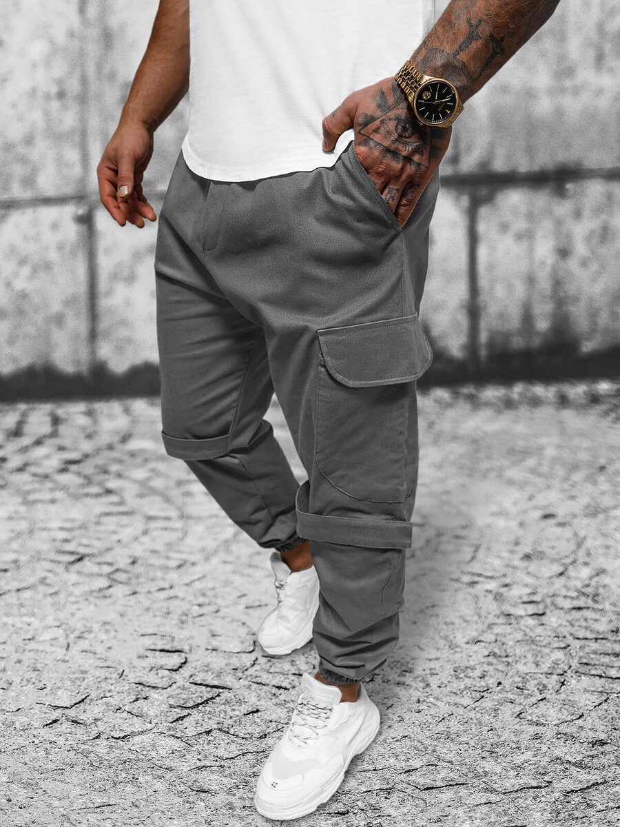 Ozonee Herren Chino Jogger Grau OZONEE O/G3014