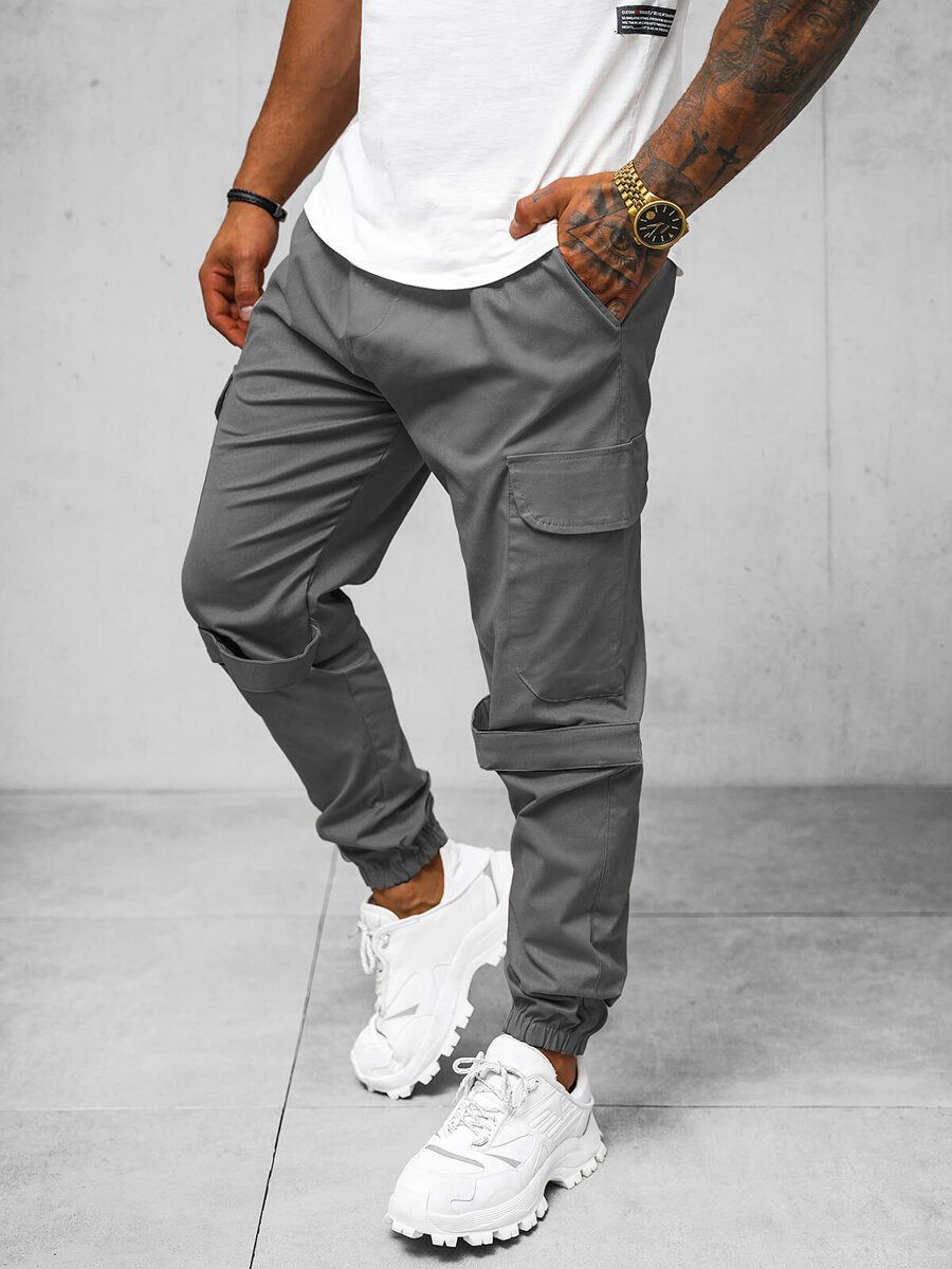 Ozonee Herren Chino Jogger Grau OZONEE O/G3014Z