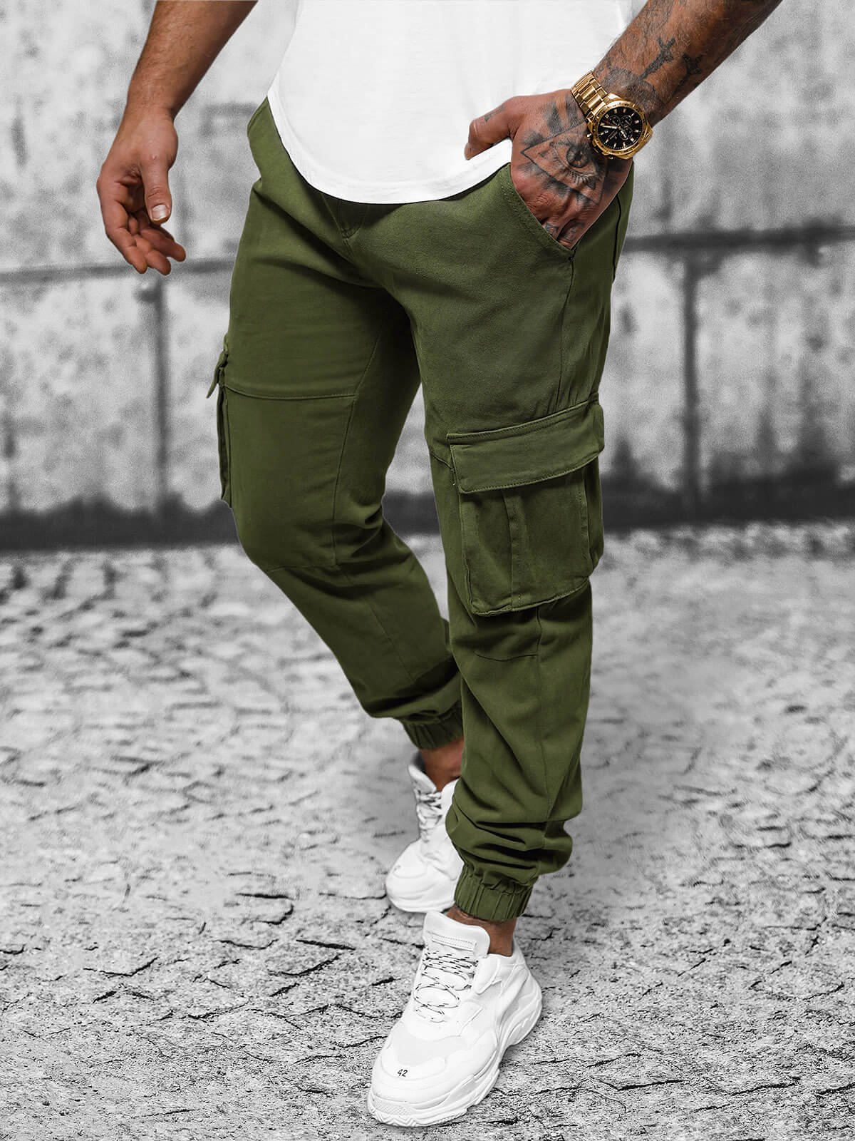 Ozonee Herren Chino Jogger Grün OZONEE NB/MP0105MVZ