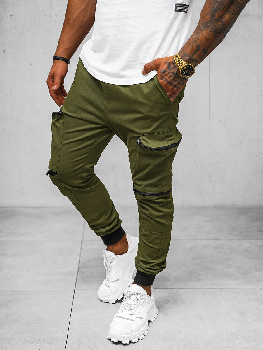 Ozonee Herren Chino Jogger Khaki OZONEE O/475