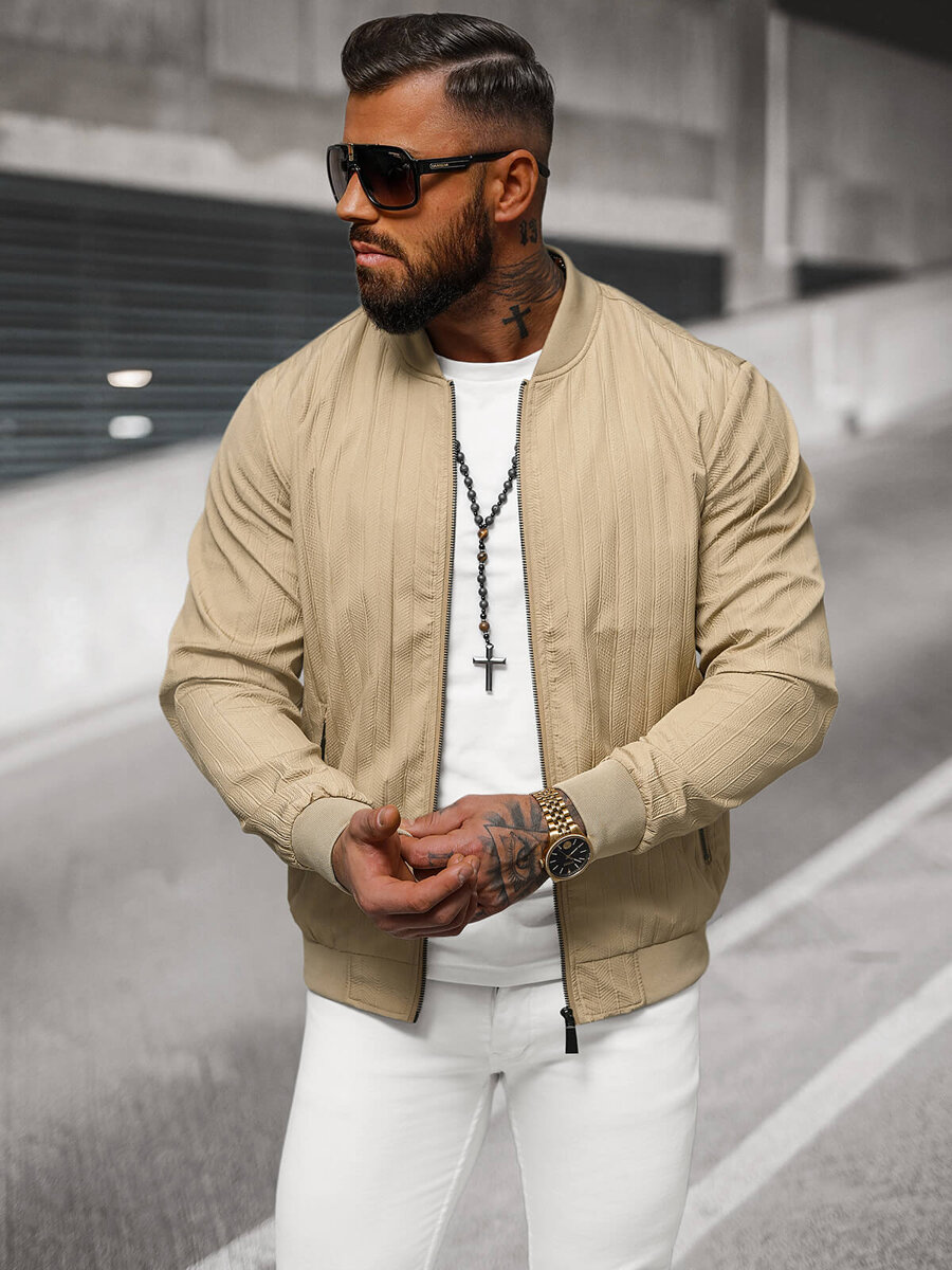 Ozonee Herren Jacke Beige OZONEE O/7701