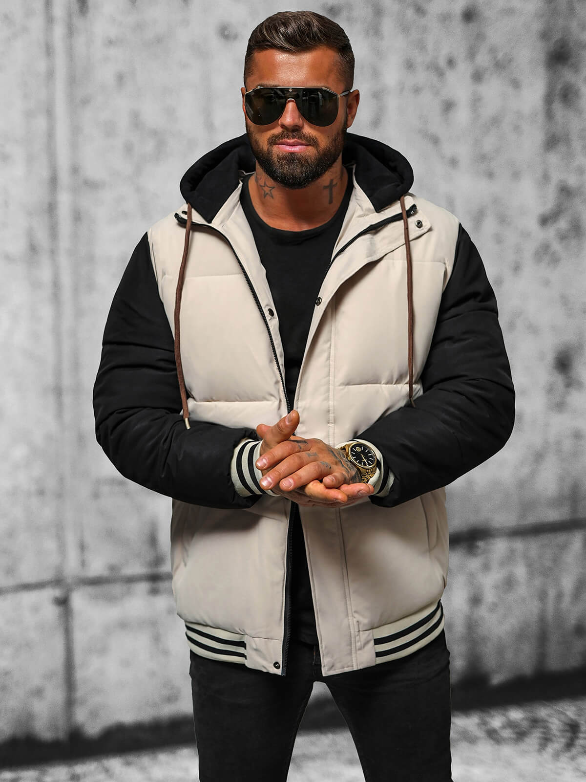 Ozonee Herren Jacke Ecru OZONEE JS/31M5002