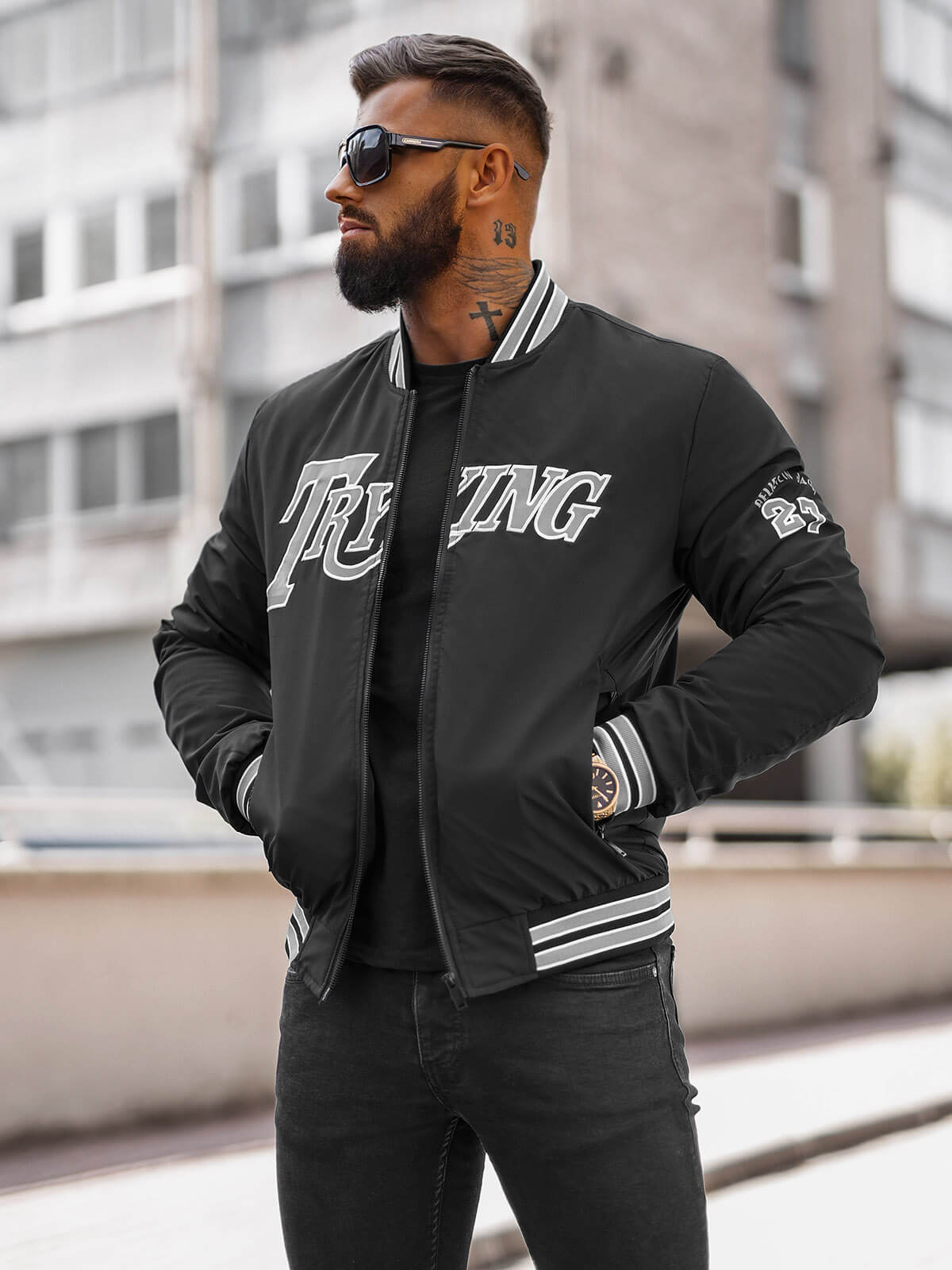 Ozonee Herren Jacke Schwarz OZONEE JS/84M3013/392Z