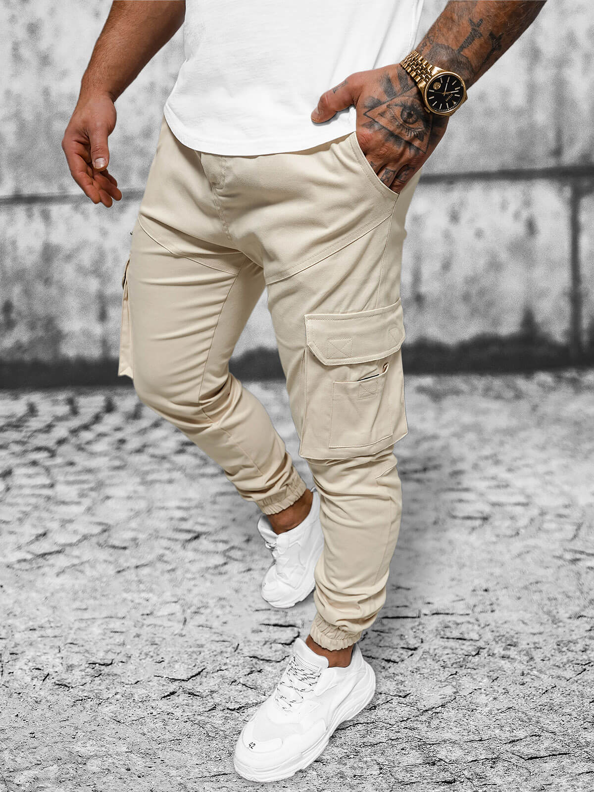 Ozonee Herren Jogger Beige OZONEE O/G3043