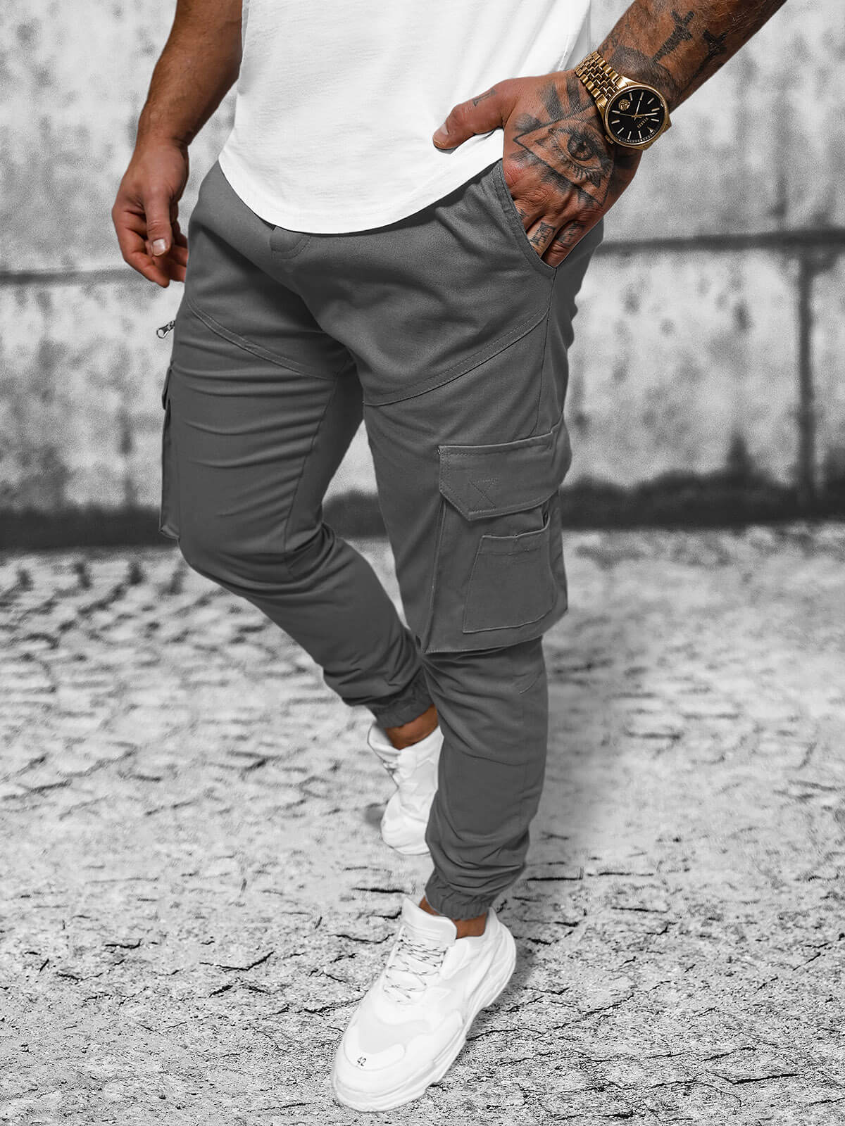 Ozonee Herren Jogger Grau OZONEE O/G3043