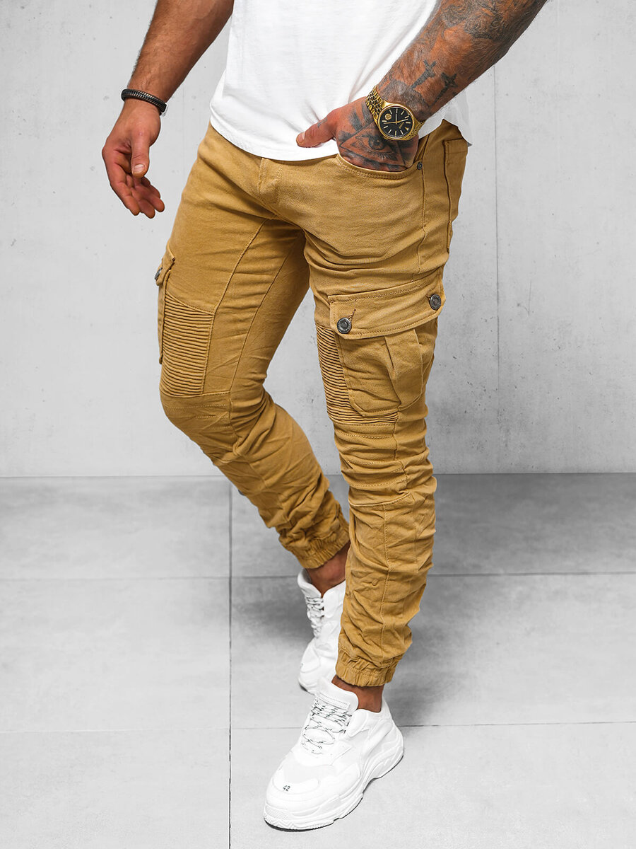 Ozonee Herren Jogger Hose Dunkelbeige OZONEE O/E6979H