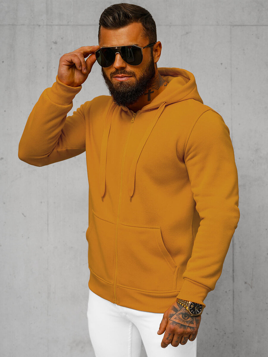 Ozonee Herren Kapuzenpullover Camel OZONEE JS/2008Z