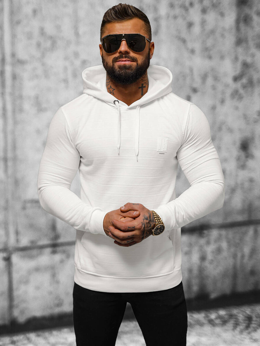 Ozonee Herren Kapuzenpullover Ecru OZONEE O/TB2272