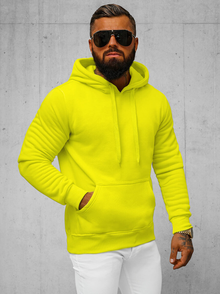 Ozonee Herren Kapuzenpullover Gelb-Neon OZONEE JS/2009Z