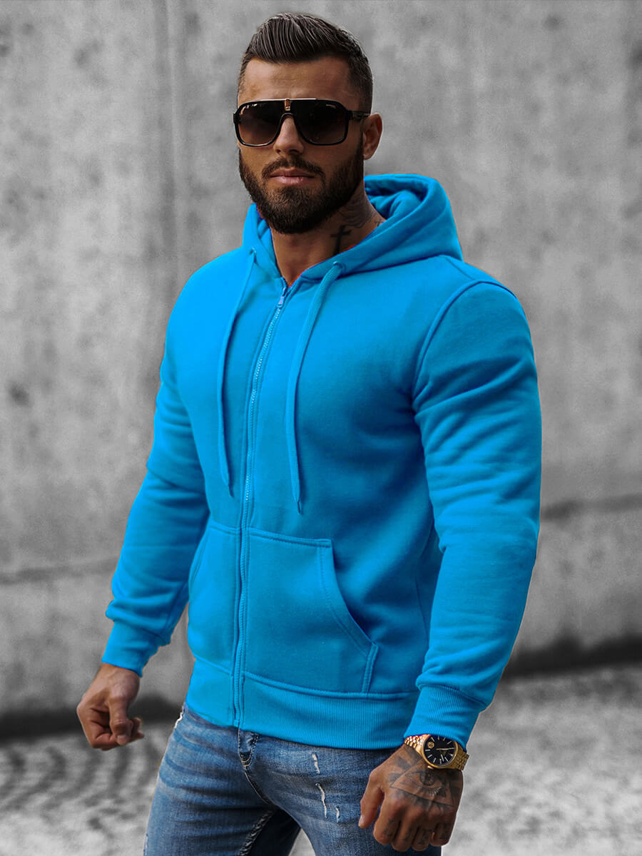 Ozonee Herren Kapuzenpullover Himmelblau OZONEE JS/2008Z