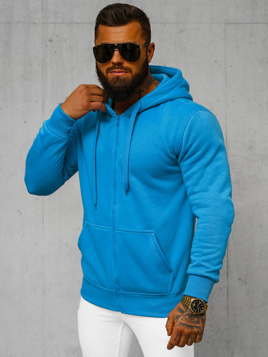 Ozonee Herren Kapuzenpullover Himmelblau OZONEE JS/2008Z