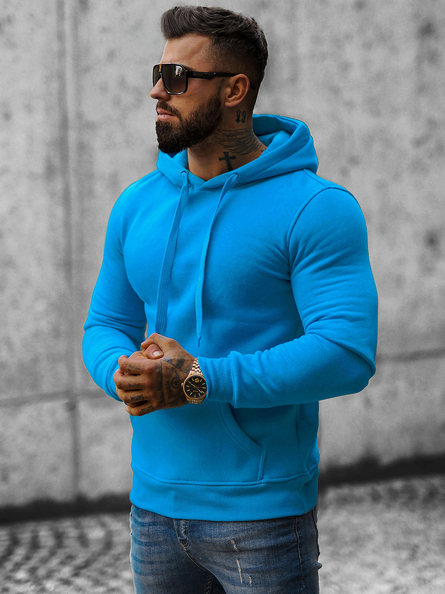 Ozonee Herren Kapuzenpullover Himmelblau OZONEE JS/2009Z