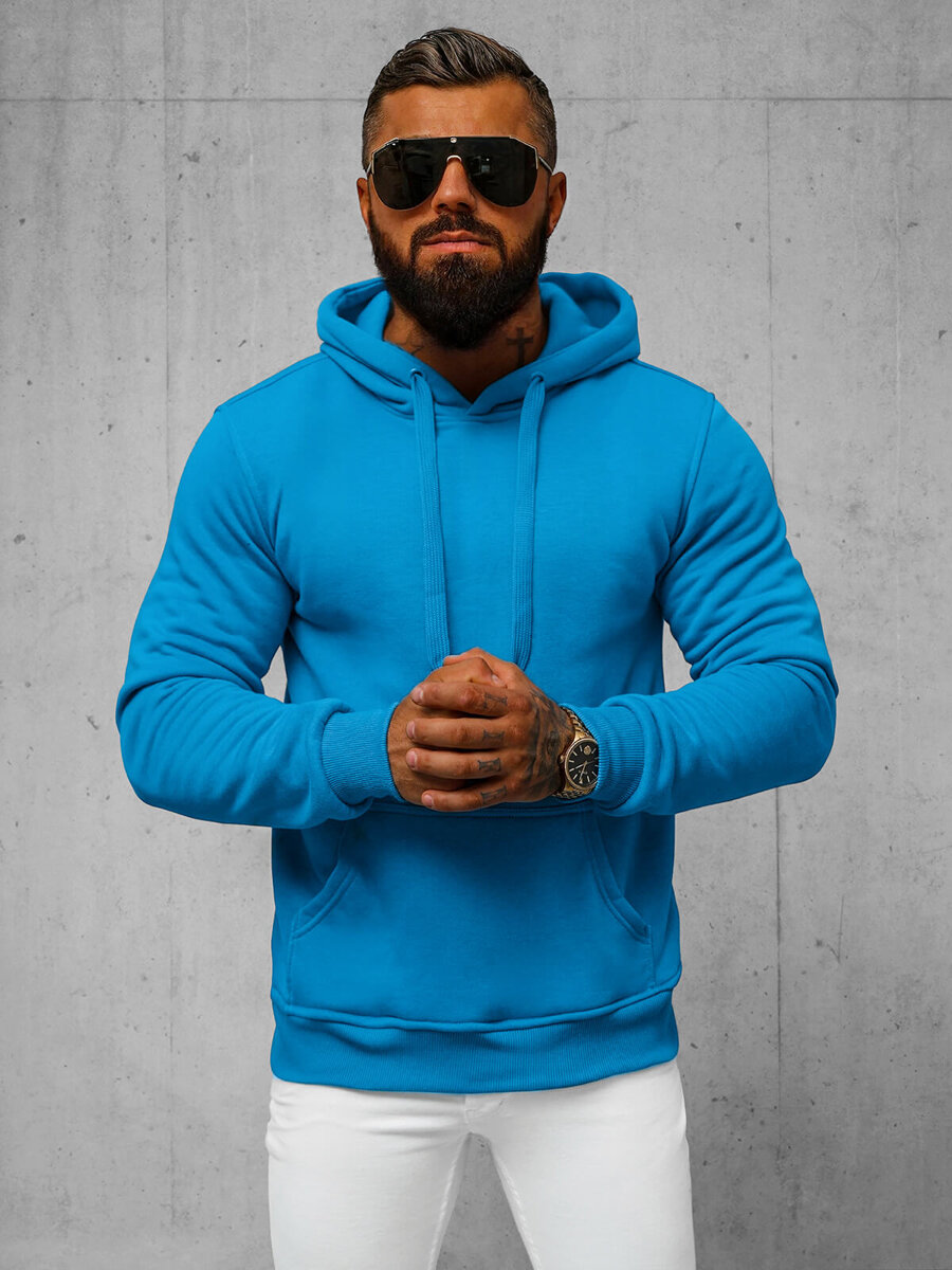 Ozonee Herren Kapuzenpullover Himmelblau OZONEE JS/2009Z