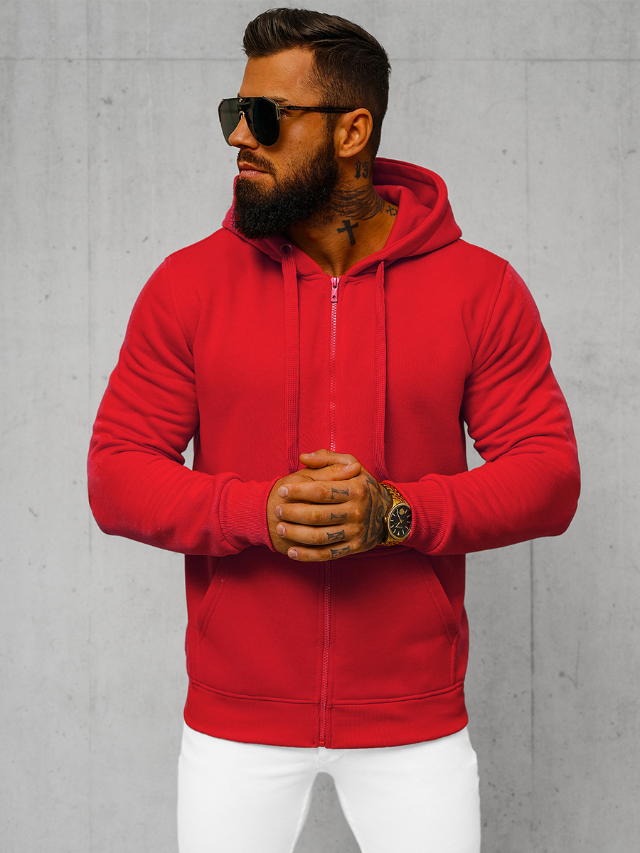 Ozonee Herren Kapuzenpullover Rot OZONEE JS/2008Z