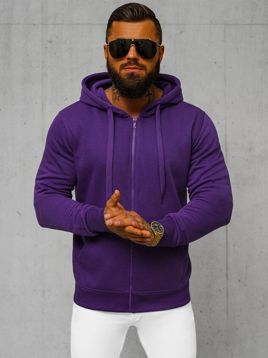 Ozonee Herren Kapuzenpullover Violett OZONEE JS/2008Z