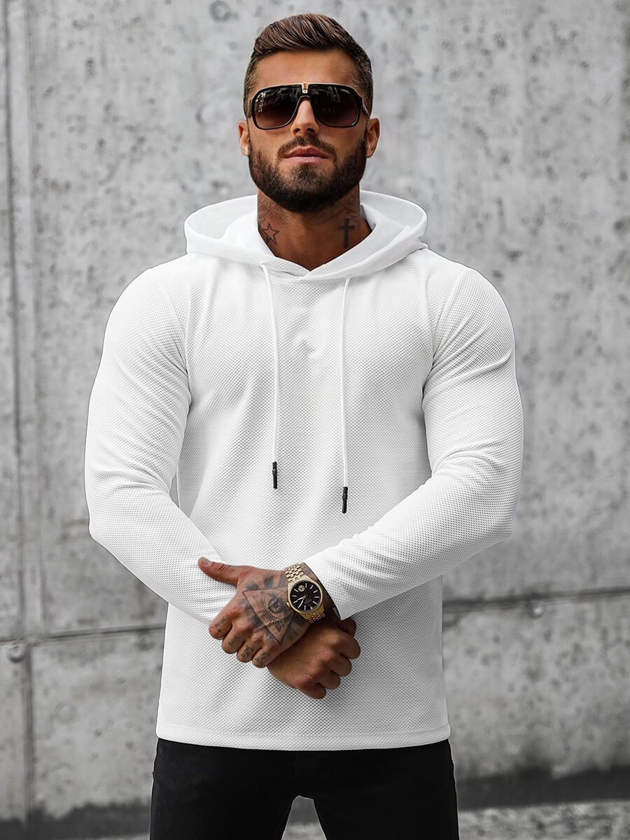 Ozonee Herren Kapuzenpullover Weiß OZONEE O/D7249