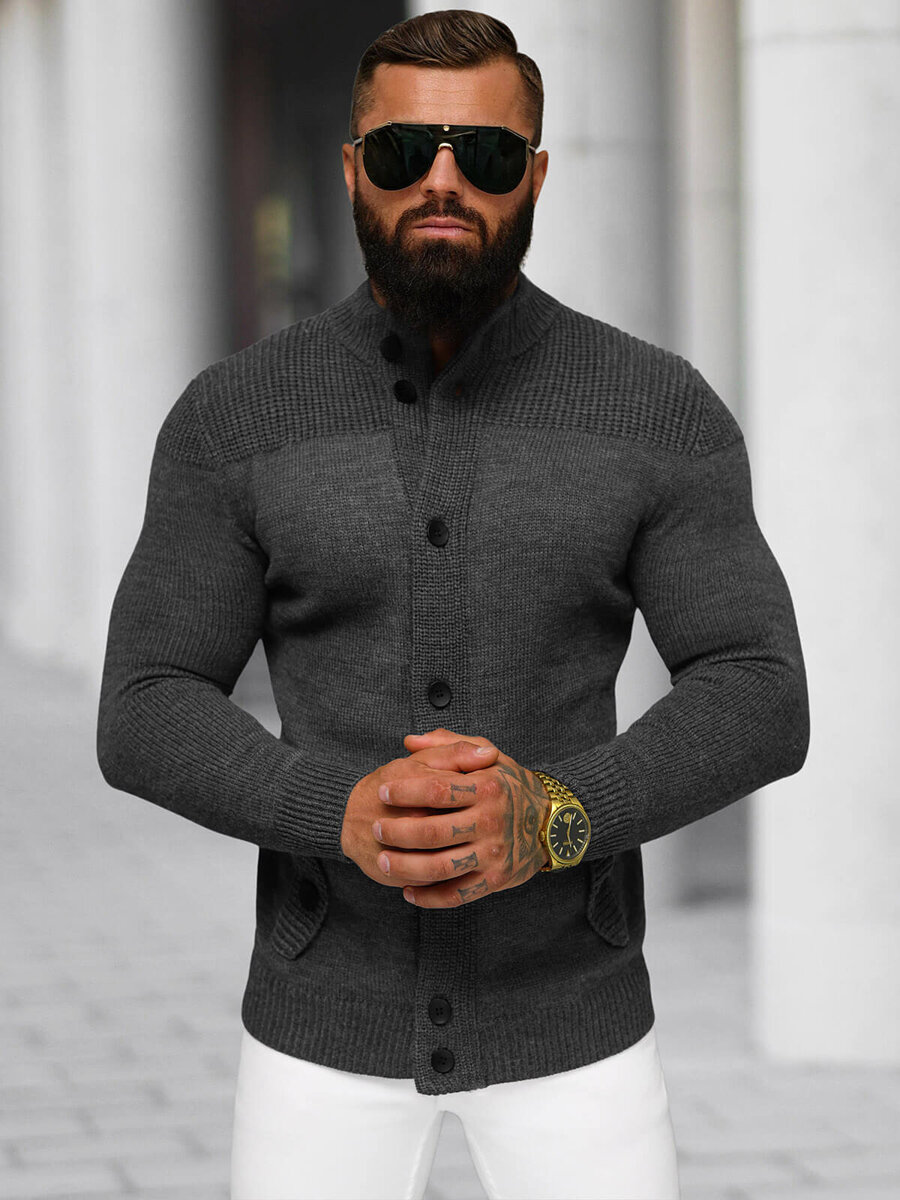 Ozonee Herren Pullover Anthrazit OZONEE NB/MM6011/3Z