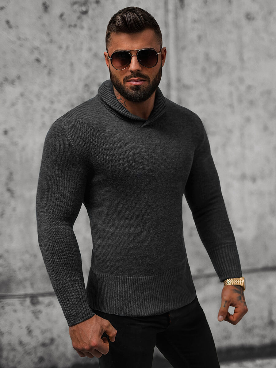 Ozonee Herren Pullover Anthrazit OZONEE NB/MM6018/3Z