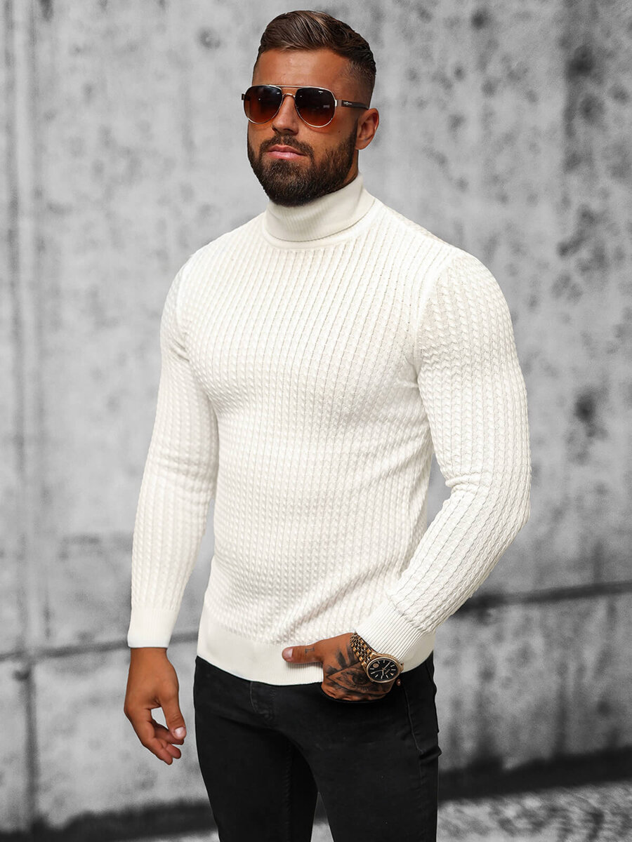 Ozonee Herren Pullover Ecru OZONEE L/1539Z