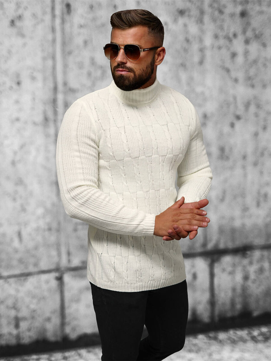 Ozonee Herren Pullover Ecru OZONEE L/2665Z