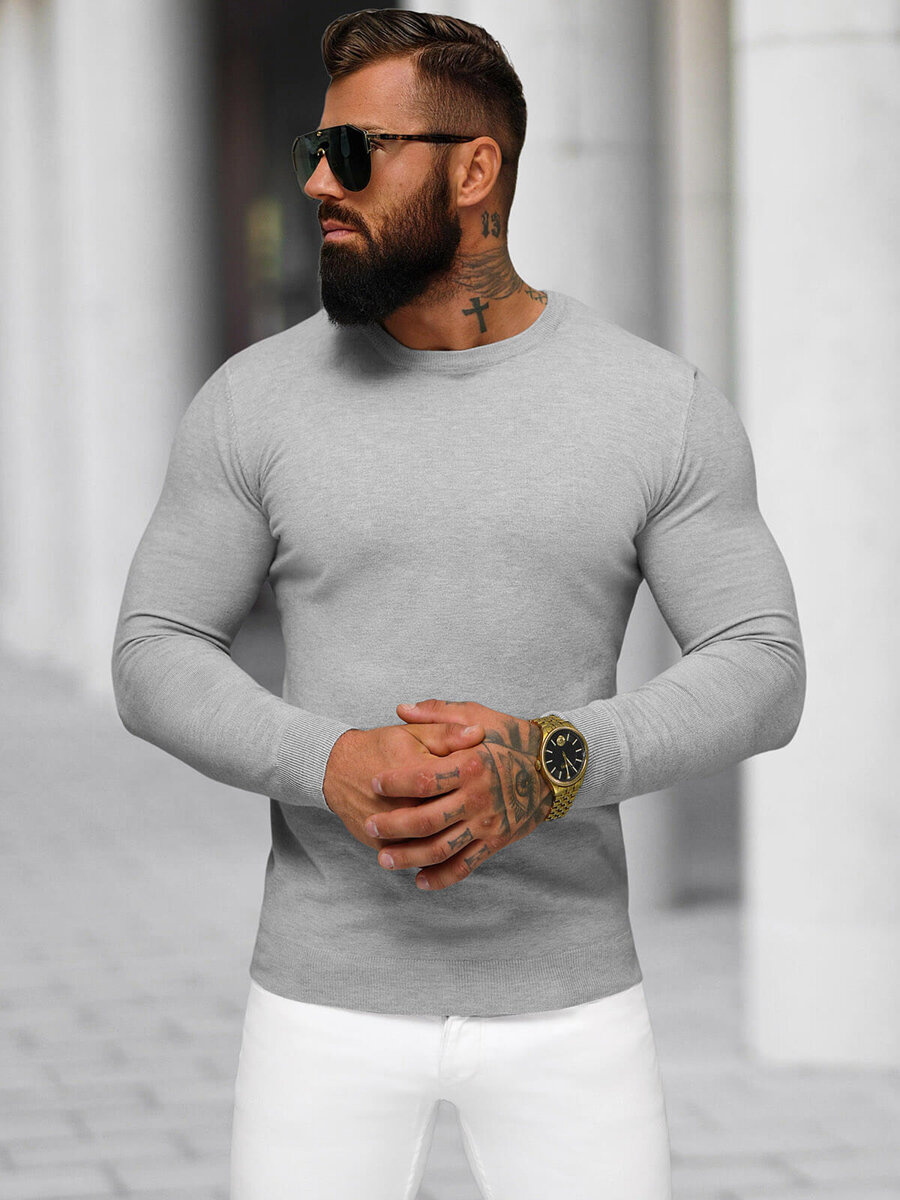 Ozonee Herren Pullover Grau OZONEE NB/MMB602/2Z