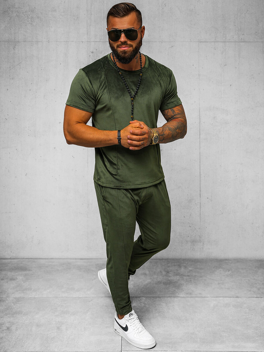 Ozonee Herren Sportanzug Khaki OZONEE O/12135Z