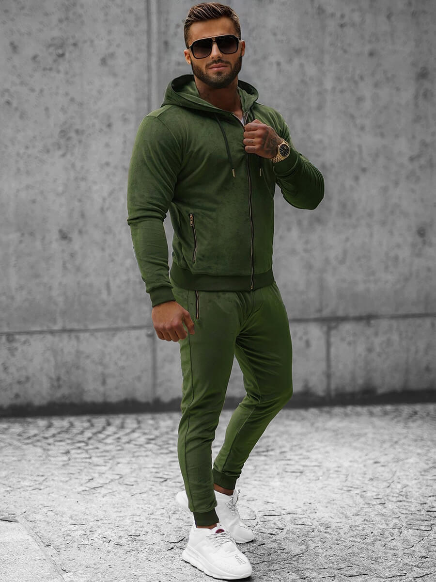 Ozonee Herren Sportanzug Khaki OZONEE O/12137