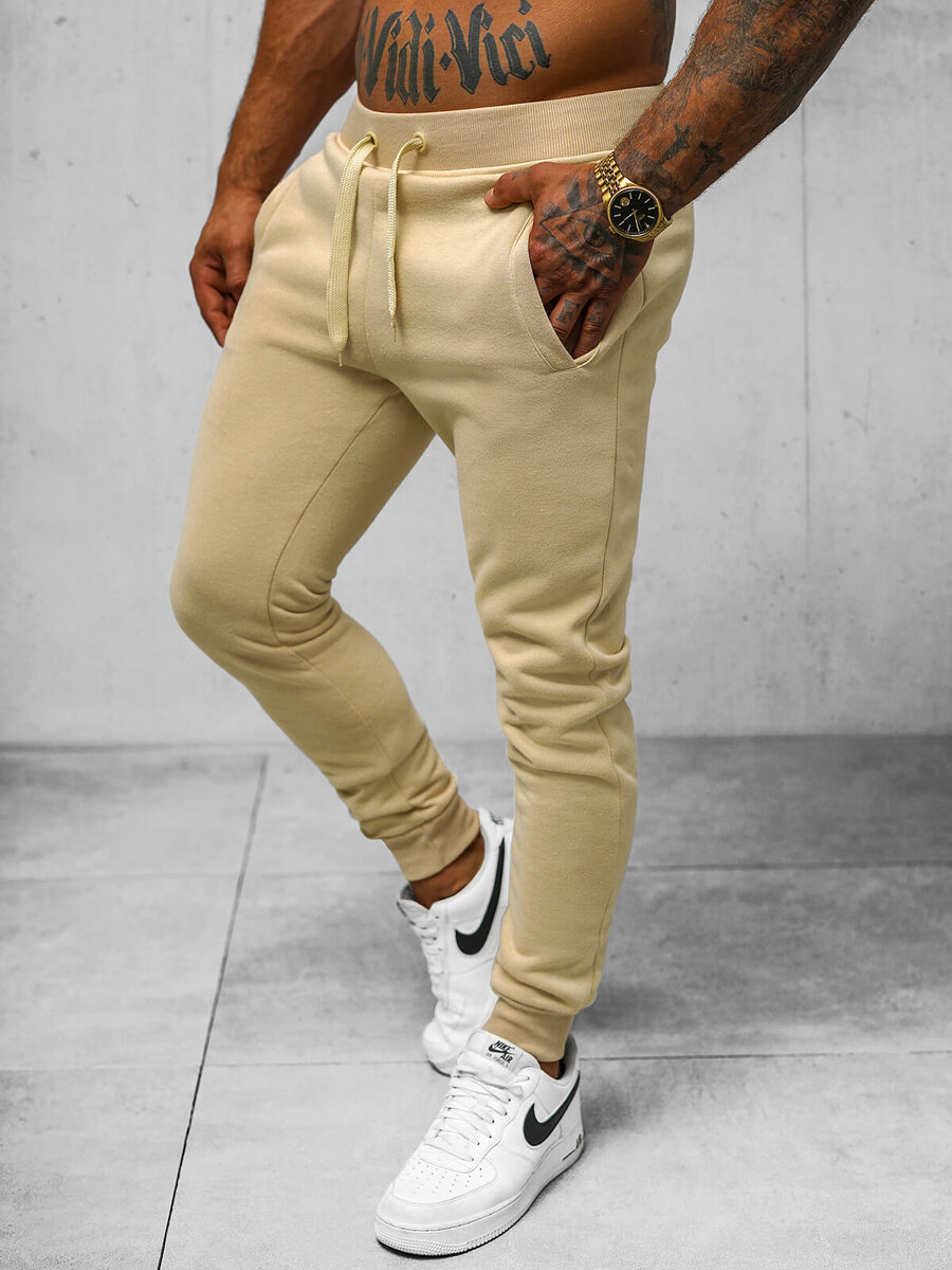 Ozonee Herren Sporthose Hellbeige OZONEE JS/XW01/159Z