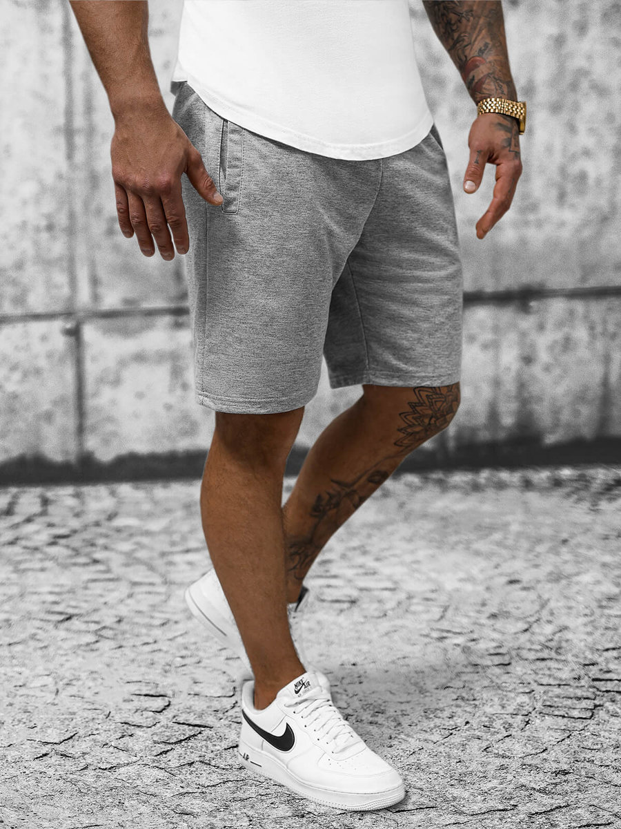 Ozonee Herren Sportshorts Grau OZONEE JS/8K100/2Z