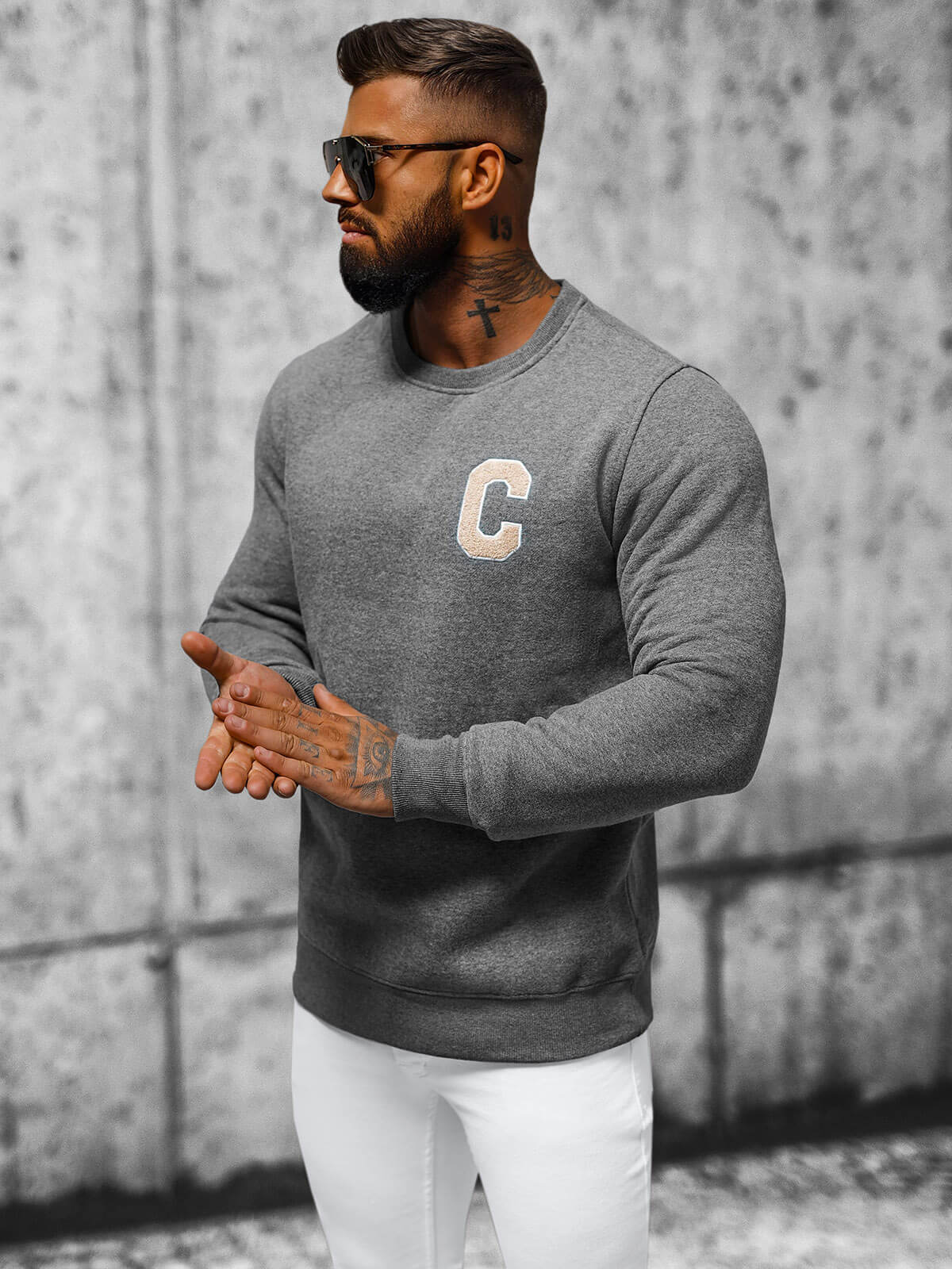 Ozonee Herren Sweatshirt Anthrazit OZONEE NB/MF2019