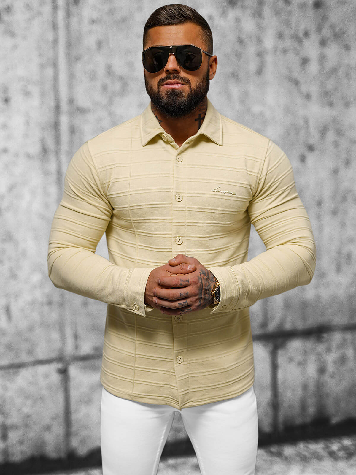 Ozonee Herren Sweatshirt Beige OZONEE O/TB2271