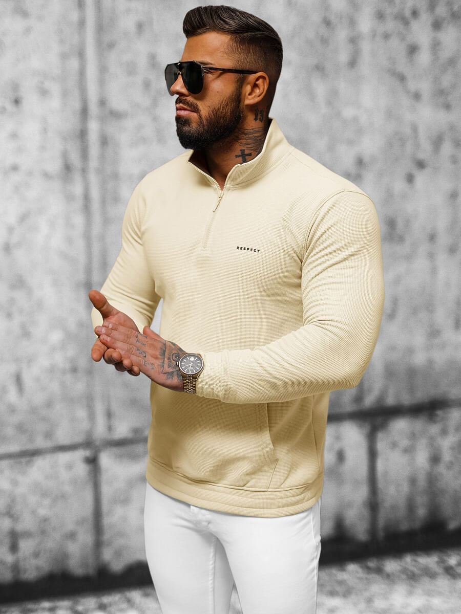 Ozonee Herren Sweatshirt Hellbeige OZONEE O/TB2302