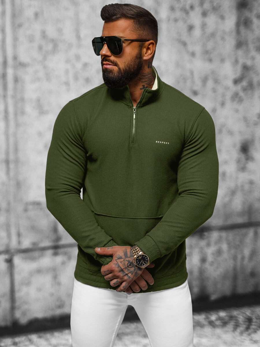 Ozonee Herren Sweatshirt Khaki OZONEE O/TB2302