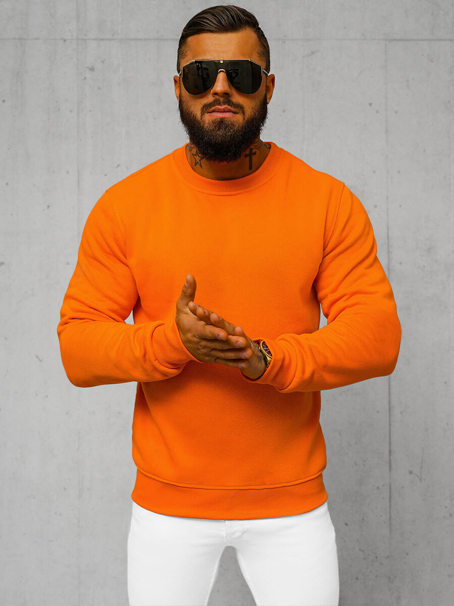 Ozonee Herren Sweatshirt Orange OZONEE JS/2001-10Z