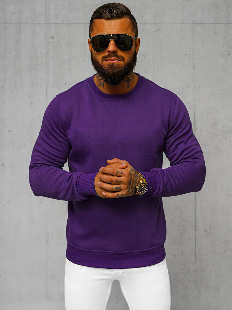 Ozonee Herren Sweatshirt Violett OZONEE JS/2001-10Z